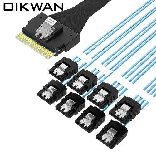 slimsas to sata breakout cable SlimSAS SFF-8654 8i TO 8SATA Cable Factory