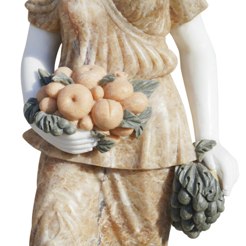 Antique Goddess Stone Sculptures with Fruit Elegant Decor