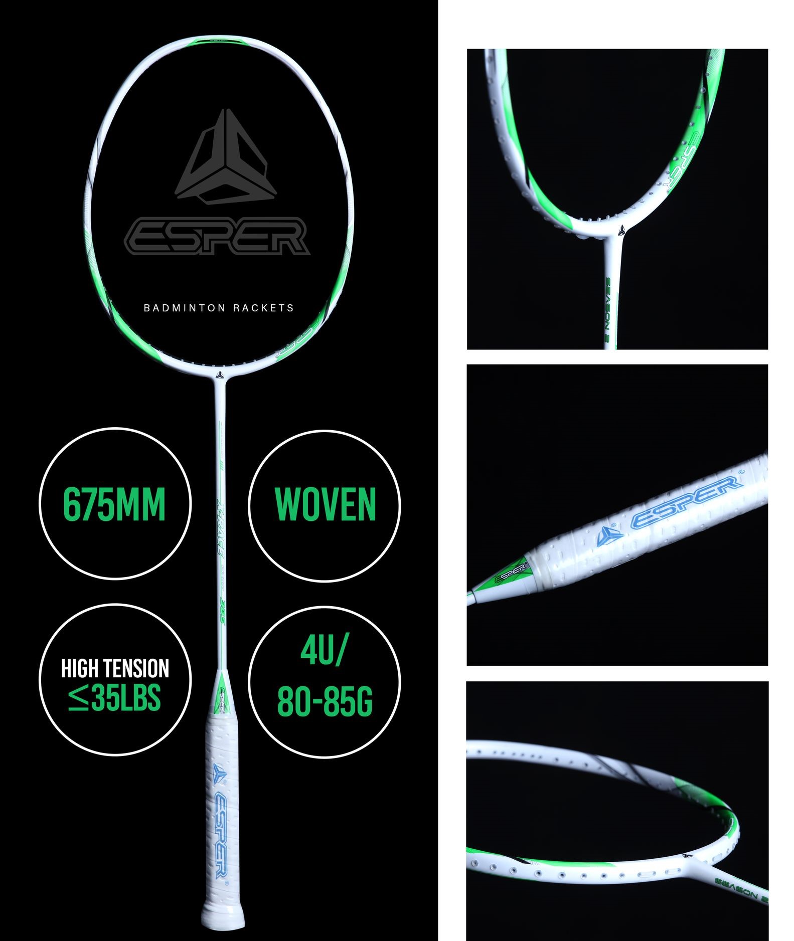 Woven Nano Carbon Badminton Racket 4U