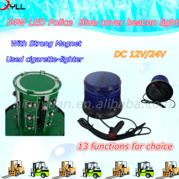54W LED Roating Police Blue cober beacon light