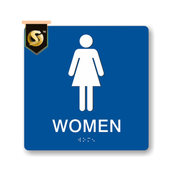 Custom Aluminum Toilet Signs Tactile Door Plates