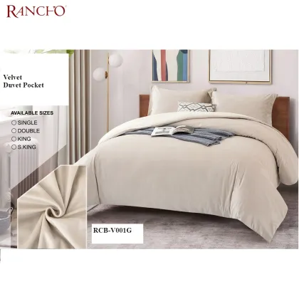 Velvet Fabric Thick Duvet Pocket Quilt Cover Set