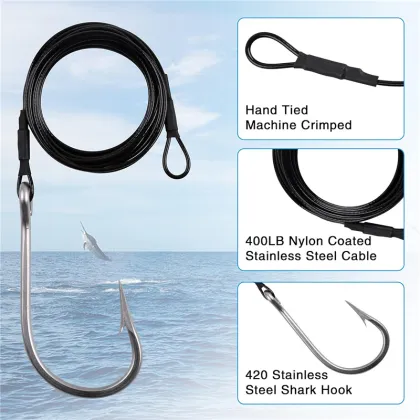 3M Special Shark Fishing Set - Stainless Steel Hook Fishing Gear