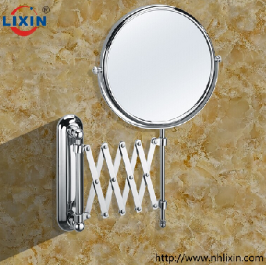 retractable wall mounted LED make up mirror