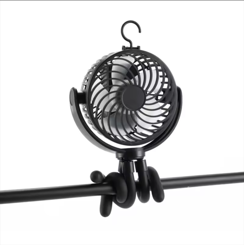 2024 New Small Travel Desktop Electric Octopus Tripod Fan 12000mAh Battery Operated USB Rechargeable Portable Baby Stroller Fan