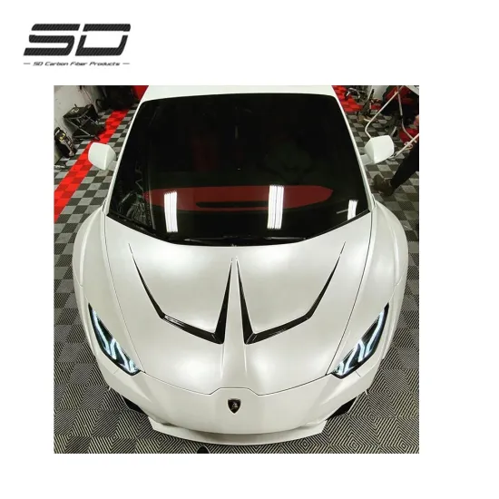 1016 Style Dry Carbon Fiber Engine Hood Bonnet for 2014-2018 Lamborghini Huracan LP610 LP580
