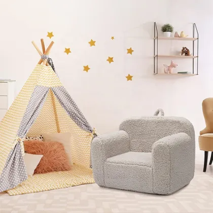 Teddy Velvet Plaid Comfortable Sofa In A Box