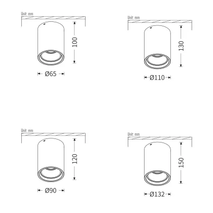 No Main Light Anti-glare Spotlight: LED Surface Mounted Downlight for Living Room, Bedroom, and Ceiling