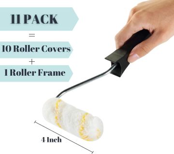 4 Inch Paint Roller Frame for Wall Painting - pp paint Mini Small Tool