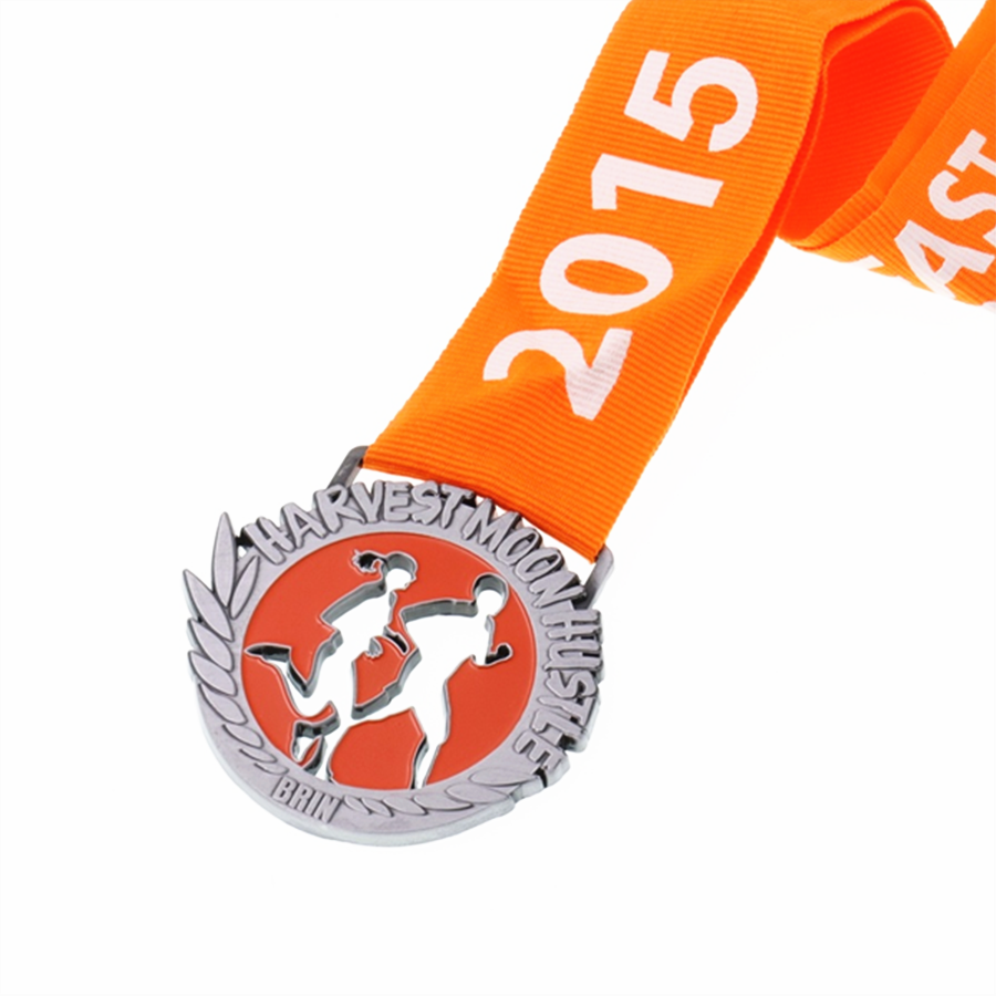 Custom Orange Running Medal