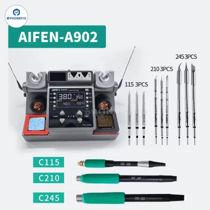 AIFEN A902 Pro Dual Soldering Station C210 C245 C115 Soldering Tools for Daily Electronics Repair