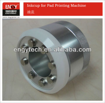 Alloy ink cup with ceramic ring for pad printer