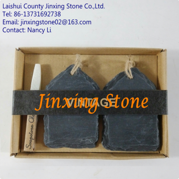 House Shaped Slate Tags with Soapstone Chalk