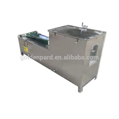 fish gutting machine in fish processing line
