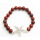 Red Jasper 8MM Round Beads Stretch Gemstone Bracelet with Diamante alloy starfish Piece