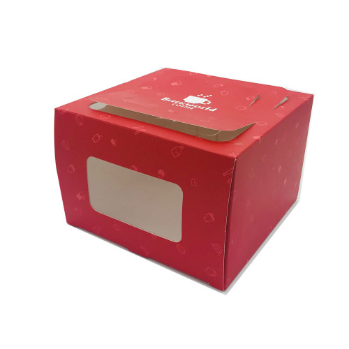 Window red paper coated paper gift box