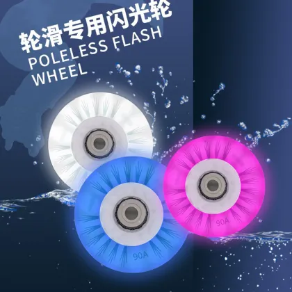 80mm 90A Inline Roller Skate Wheels 8/4pcs LED Sliding Skating Flashing Wheel Rollers Durable Luminous Rollerblade Replacement