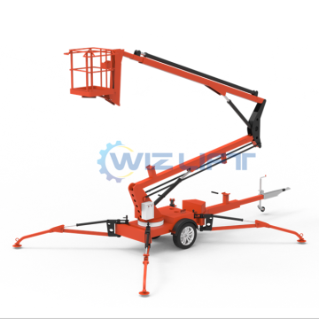 China WIZ Factory Battery-Powered 12m Articulated Mobile Self-Propelled Boom Lift with 300kgs Capacity