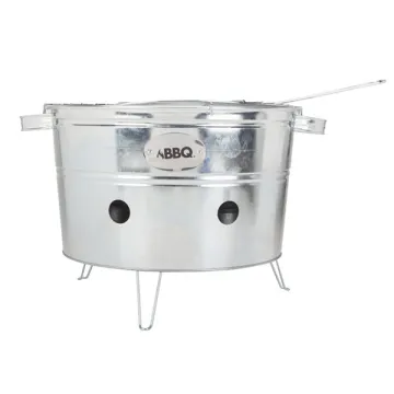 Portable Bbq Bucket Galvanized Oval Outdoor