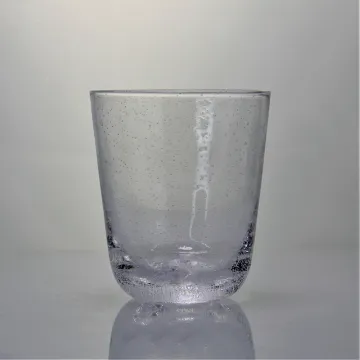 Hand Blown Tumbler Crystal Bubble Rocking Whiskey Glasses