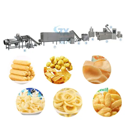 Puffed Snack Food Making Machine: Cheetos Puffs Process Line & Corn Extruding Machine