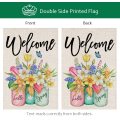 Spring Garden Flag Floral Mason Jar