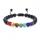 Hombres y mujeres 8 mm lava 7 Chakra difusor de aceite esencial pulsera cuerda trenzada piedra natural pulsera de cuentas de yoga pulsera