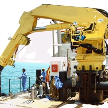 Discounted Marine Electric Hydraulic Knuckle Boom Deck Crane Barge for Sale