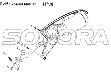 F-15 Exhaust Muffler for XS125T-16A Fiddle III Spare Part Top Quality
