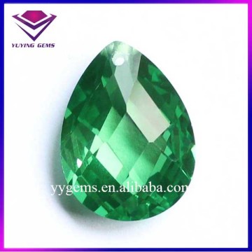 AAA Cubic Zirconia Faceted CZ Green Price Gemstone Teardrop Pendant for Christmas Ornament