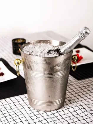 Luxury Thickened Large 304 Stainless Steel Ice Bucket Bar Champagne Buckets Kitchen Storage Buckets Wine Coolers Chillers 5L