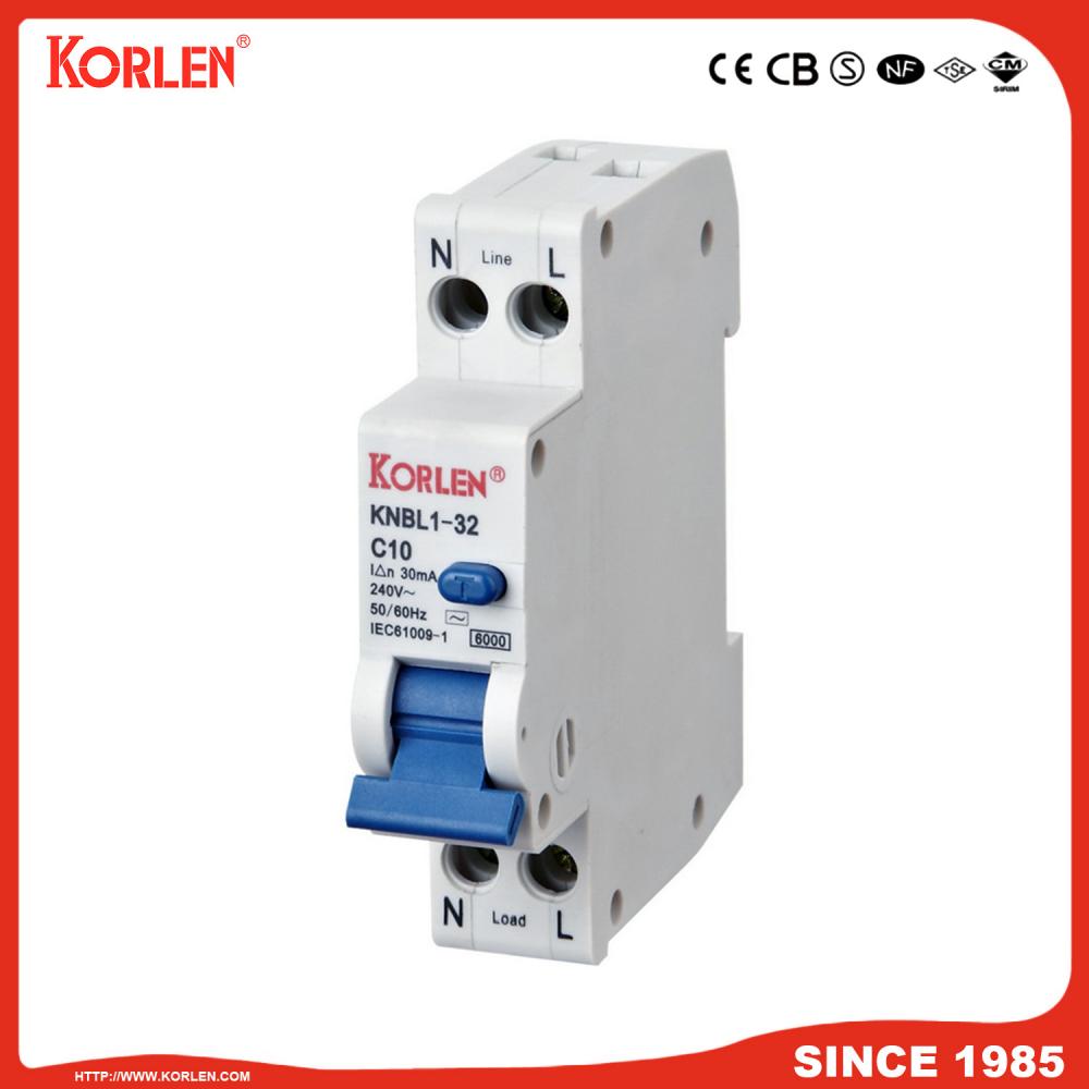 EARTH LEAKAGE CIRCUIT BREAKER KNBL1-32 32A 10mA CE