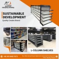Double Sided L-column Shelves for Stores