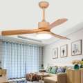 Ventilador de teto de madeira com cores decorativas modernas e luz