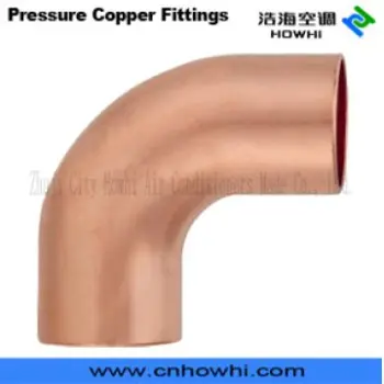 Copper 90° Short Elbow for Refrigeration and Plumbing, ASME/ANSI