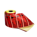 Custom Red Handling Warning Fragile Sticker Labels