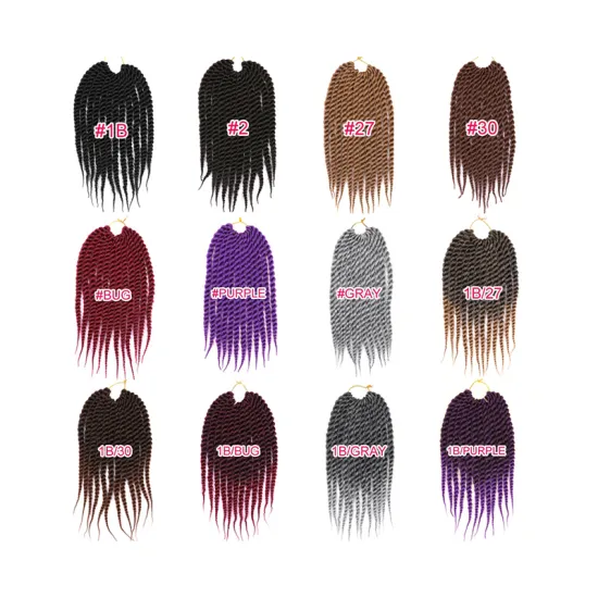 Ombre Extensions Braid Crochet Hair Senegalese Twist Twist Hand Organico Synthetic Curly Hot Sale Free Sample Factory Price 2X