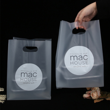 Transparente Milktea -Tasse Nehmen Sie Taschen mit Griffen aus - benutzerdefinierte gedruckte Plastik -Plastik -Trägerbeutel