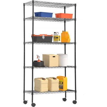 Heavy Duty Powder Coated 5 Tier Mobile Rack