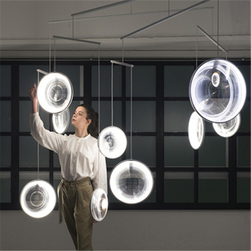 Classic Circle Chandelier Luxury Pendant Light - Commercial Pendant Glass Shade Lighting