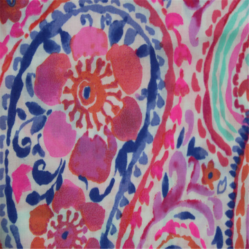 Cashew Flower Printed With Cotton Plain Cloth