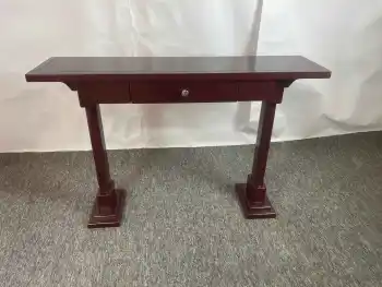 Mid-Century Burgundy Console Tables for Living Room