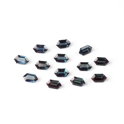 AAA Long Hexagon Cut Lab Created Alexandrite Gemstone