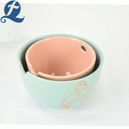 Contenitore per decalcomanie personalizzato ciotola in ceramica con bacchette
