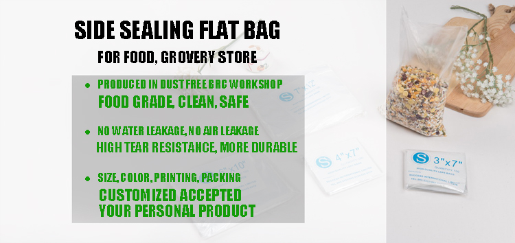 Heat Seal Clear Plastic Plastic LDPE packaging bag For Food Packaging