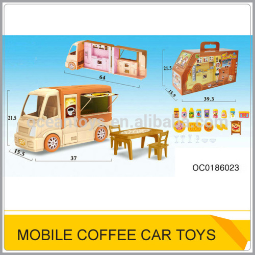 Home playset mobile coffee car with music and light OC0186023