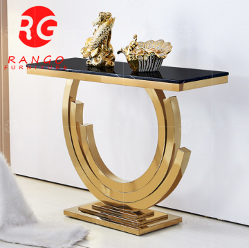 Luxury Design Silver Stainless Steel Light Gray Marble Chrome Sofa Table RG01 2022