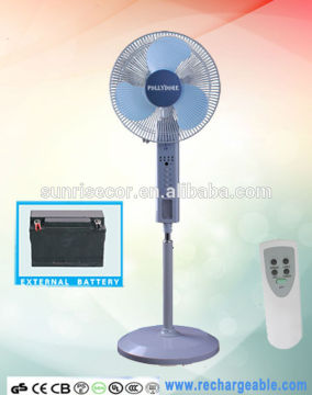 Solar Fan Rechargeable standing fan China rechargeable fan with LED Light and Solar panel PLD-16