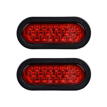 6" Oval Trailer Tail Light - 22 LED Brake Turn Stop Marker Reverse Lights with Wiring Plug