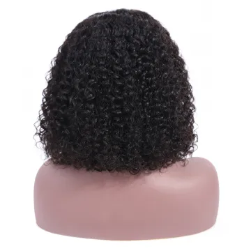Wig Vendors Wholesale Afro Kinky Curly Bob Lace Front Wig Natural 1b Color Peruvian Cuticle Aligned Virgin Hair Short Bob Cut